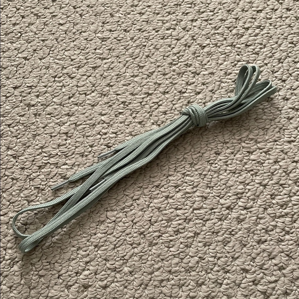 Pale green shoelaces